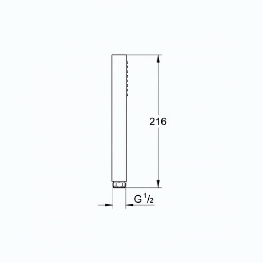 GROHE - Douchette 1 jet Vitalio Joy Cube Stick chromé avec flexible 200 et support carré - large