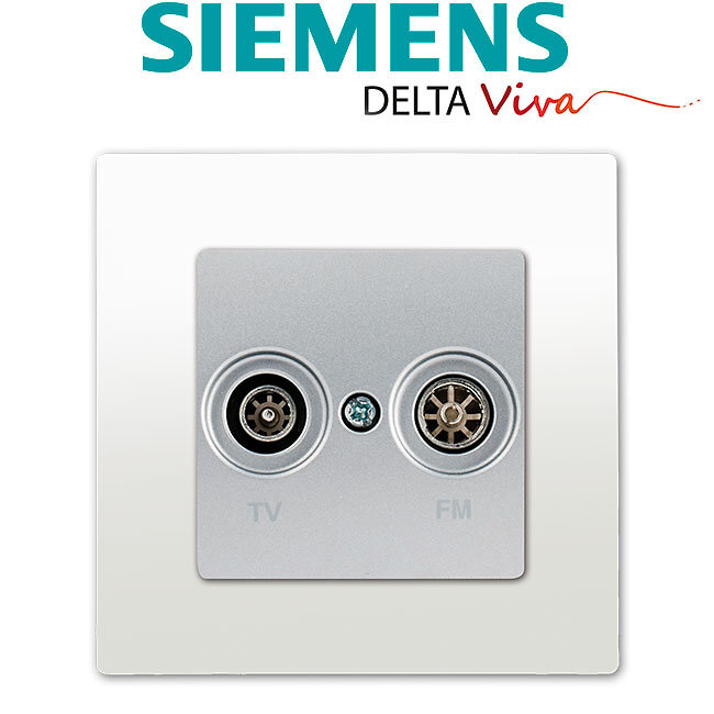 SIEMENS - Prise TV / FM Silver Delta Viva + Plaque Blanc-SIEMENS - large