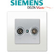 SIEMENS - Prise TV / FM Silver Delta Viva + Plaque Blanc-SIEMENS - vignette