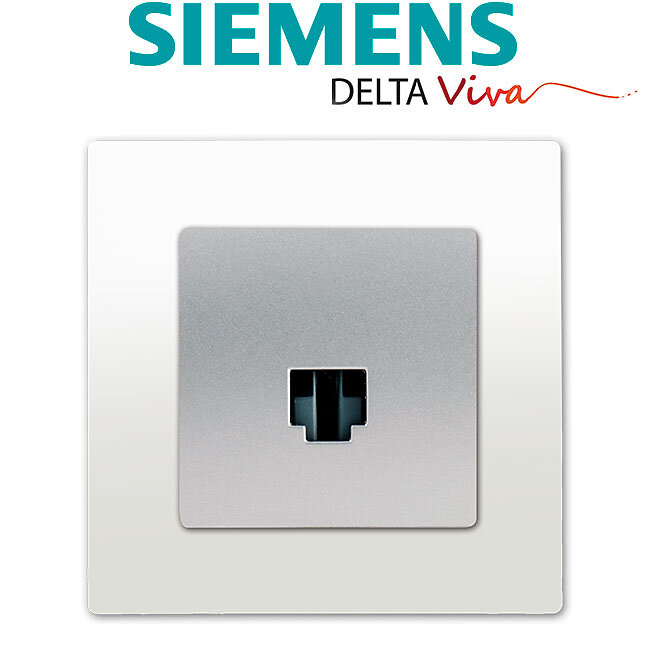 SIEMENS - Prise RJ45 Silver Delta Viva + Plaque Blanc-SIEMENS - large