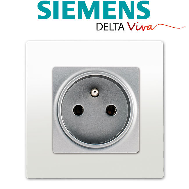 SIEMENS - Prise 2P+T Silver Delta Viva + Plaque Blanc-SIEMENS - large