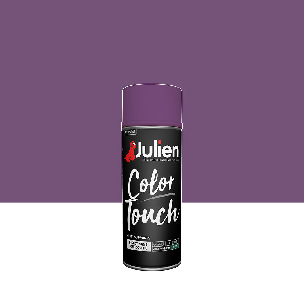 JULIEN - Peinture Aérosol JULIEN Color Touch Prune Satin 400ML - large