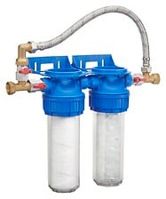 AQUAWATER - Filtre double avec cartouches de filtration et anticalcaire  durée 6 mois ❘ Bricoman