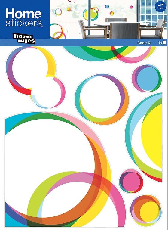 NVELLESIMA - Sticker fenêtre ronds pop graphiques colorés - large