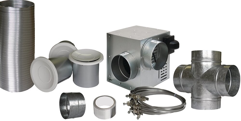 AUTOGYRE - Kit de récupération d'air chaud 300M3/H, 3 bouches - large