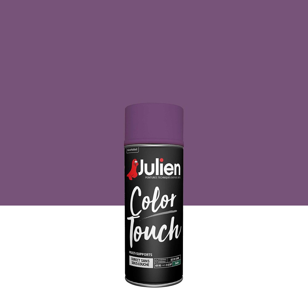 JULIEN - Peinture Aérosol JULIEN Color Touch Prune Satin 400ML - large