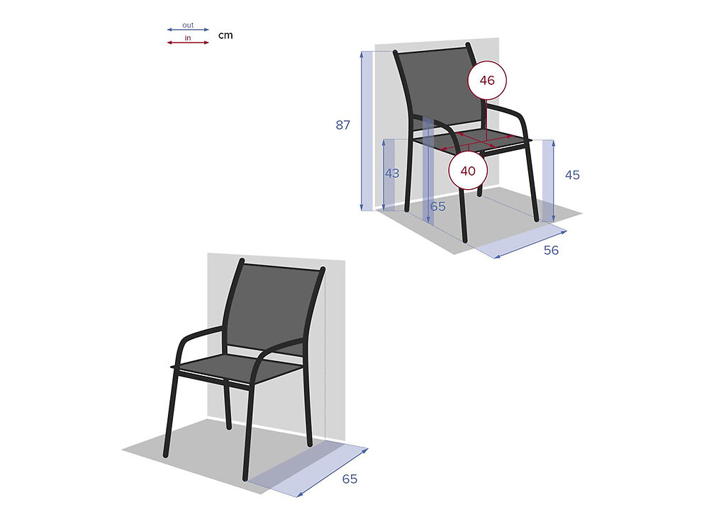 HESPERIDE - Lot de 4 fauteuils de jardin en texaline Piazza Moutarde /Graphite - Hespéride - large