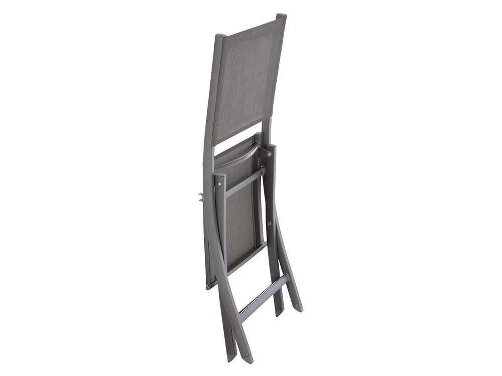 HESPERIDE - Lot de 4 chaises de jardin en aluminium pliables wengé/tonka Essentia - Hespéride - large