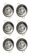 LAMPESECOENERGIE - LOT DE 6 SPOT LED FIXE COMPLETE ALU BROSSE  BLANC CHAUD 38° - vignette