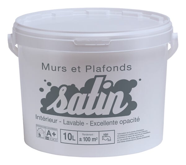 Peinture acrylique Rapide blanc satin 12 l - JULIEN, 1473702, Peinture et  droguerie