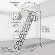 Matisere - Escalier escamotable acier - Ouverture du plafond de 70 x 80cm - LST7080/330 - vignette