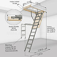 Matisere - Escalier escamotable métallique - Hauteur maximale sous plafond 2.80m - Ouverture du plafond de 60 x 120cm - LMS60120-2 - vignette