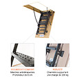 Matisere - Escalier escamotable métallique - Hauteur maximale sous plafond 2.80m - Ouverture du plafond de 60 x 120cm - LMS60120-2 - vignette