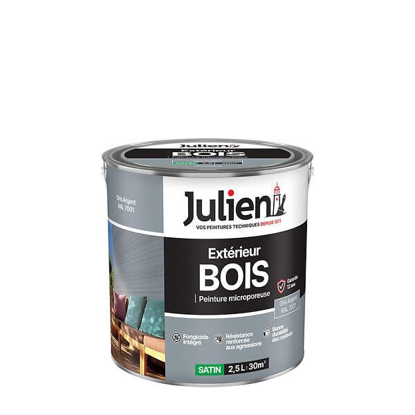 Peinture bois blanc satin 2,5 l + 20 % JULIEN, 1508958, Peinture et  droguerie