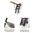 Matisere - Escalier escamotable métallique - Ouverture du plafond de 60 x 130cm - LMK60130-3 - vignette