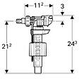 GEBERIT - Robinet flotteur WC Geberit type 380 à alimentation latérale coudée 3/8" (12x17) - vignette