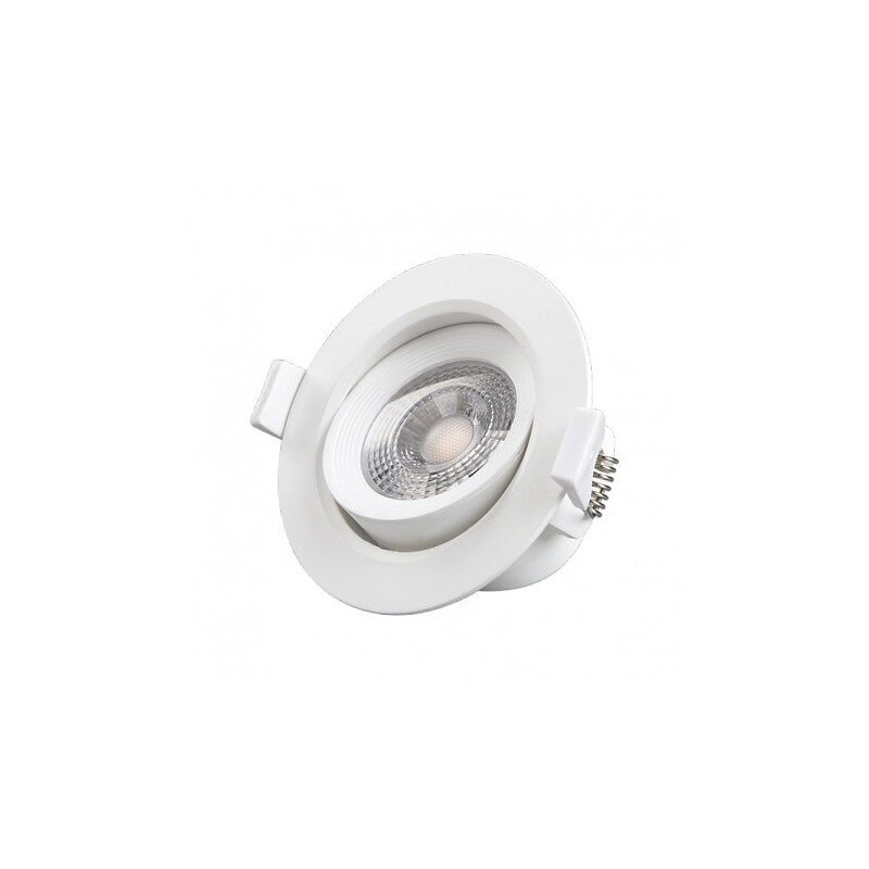 spot led smd orientable - 5w - 3000k - rond - blanc - avec alimentation électronique - non variable