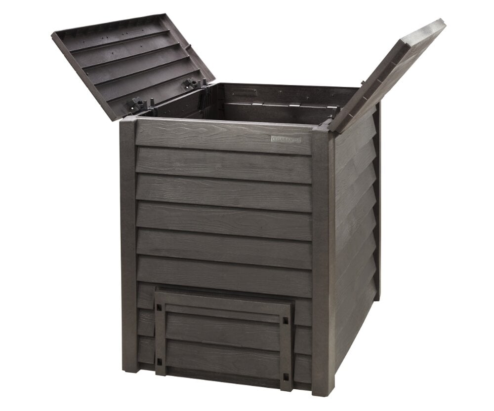 Composteur de jardin - bac à compost pour déchets - rotatif 360° - double  chambre 160 l - acier noir pp vert gris - Composteurs et poubelles de jardin  - Achat & prix