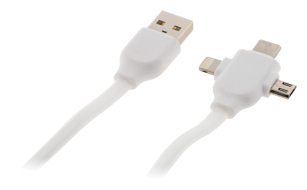 ZENITECH - Câble USB universel avec triple sortie USB-C, Micro USB et Lightning pour iPhone / iPad - large
