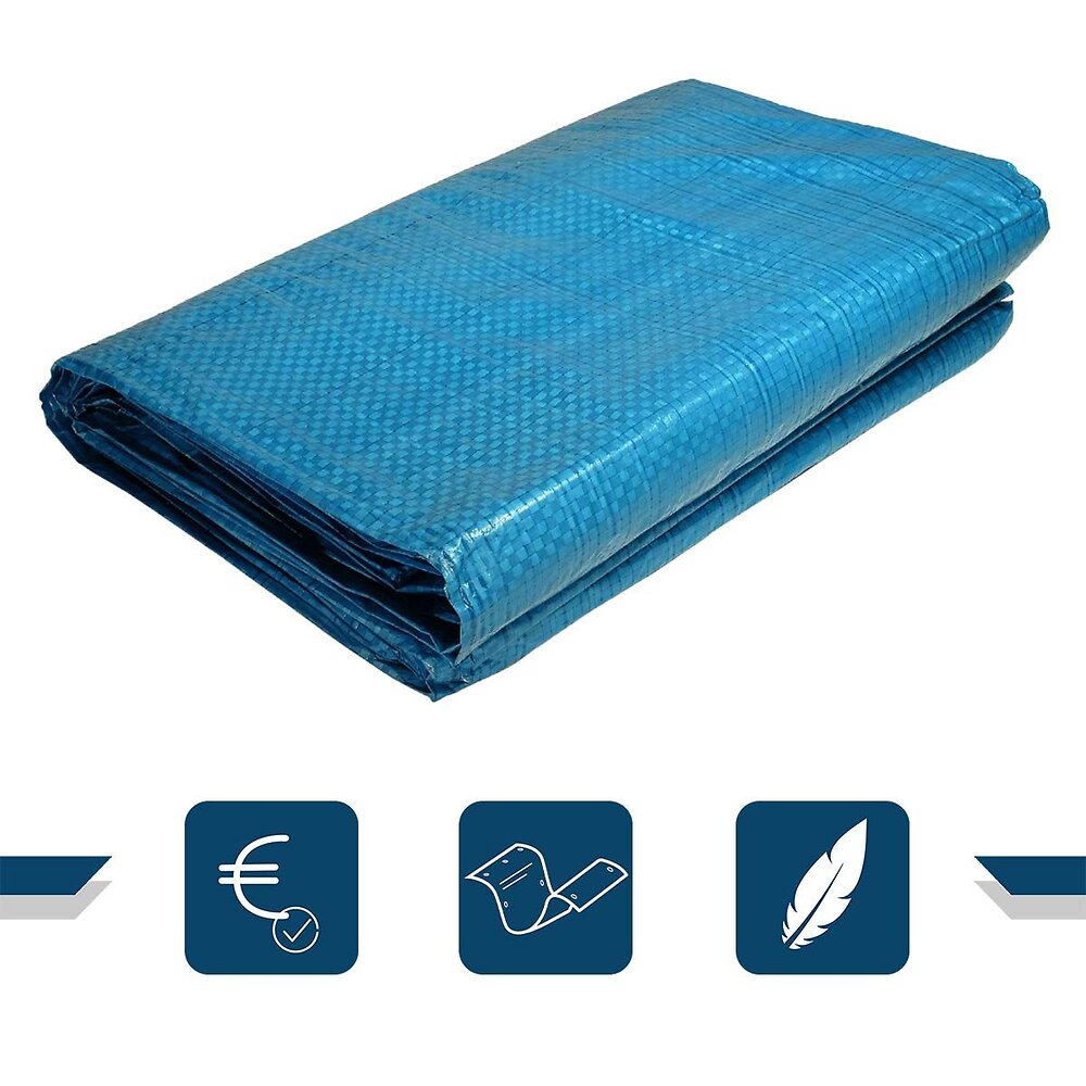 TECPLAST - Bache de Chantier 2x3 m - TECPLAST 80CH - Bleue - Economique - Bache de protection pour Travaux d'intérieur - Anti-poussière - large