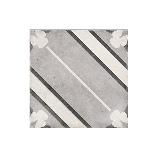 EIFFEL ART CONSTRUCTION - Carrelage sol / mur effet ciment motif gris 20x20 cm ART NOUVEAU INSPIRE GREY(vendu par boite de 1m2) - large