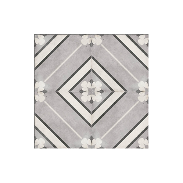 EIFFEL ART CONSTRUCTION - Carrelage sol / mur effet ciment motif gris 20x20 cm ART NOUVEAU INSPIRE GREY(vendu par boite de 1m2) - large