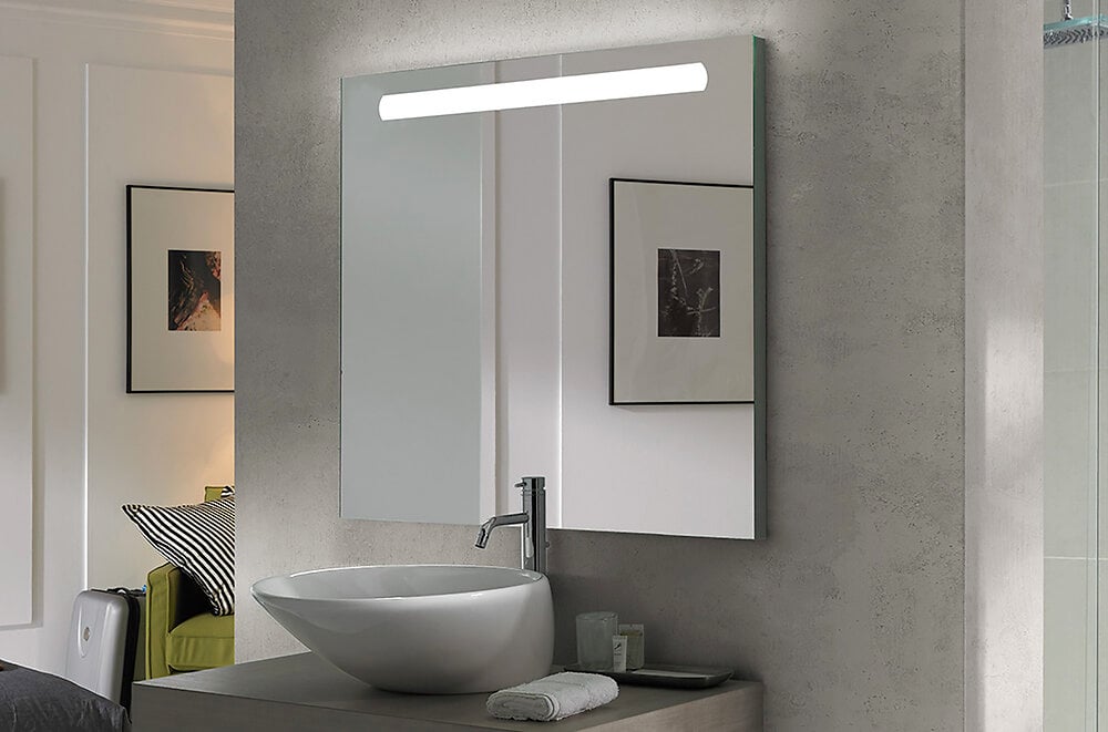 ONDEE - Miroir rétro-éclairant ADEL - Argent - 120x70cm - Verre - Cadre aluminium - large