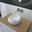 AURLANE - Vasque à poser en céramique blanche ronde - 40x15cm - POP BOWL - vignette