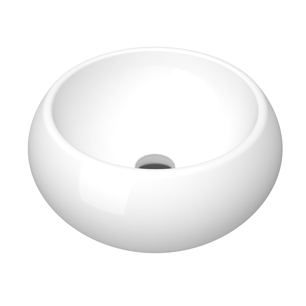 AURLANE - Vasque à poser en céramique blanche ronde - 40x15cm - POP BOWL - large