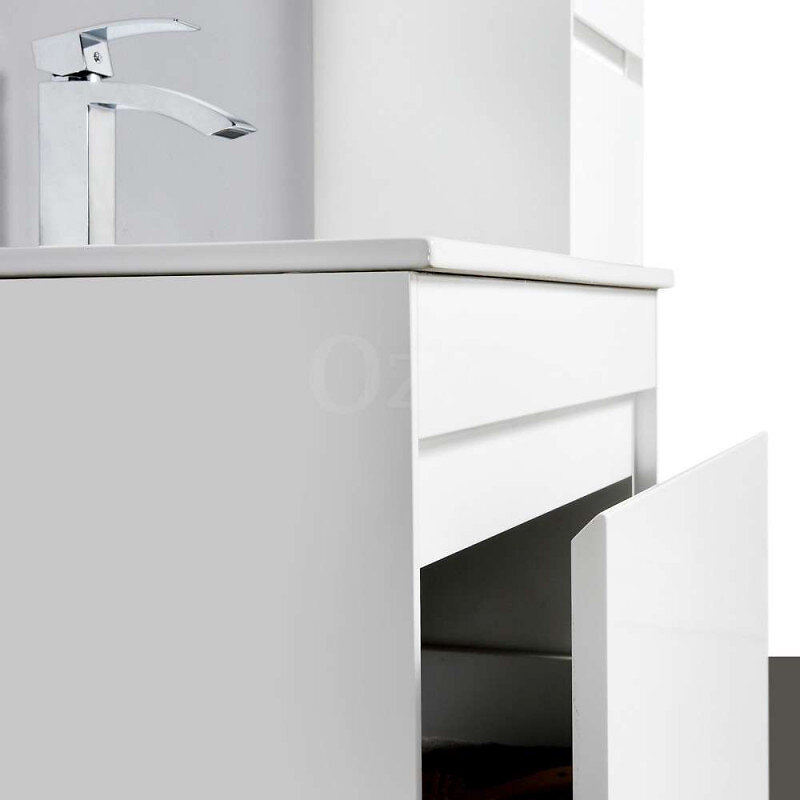 EIFFEL ART CONSTRUCTION - Meuble Suspendu 60 Cm Couleur Blanc Simple Vasque - Agate - large