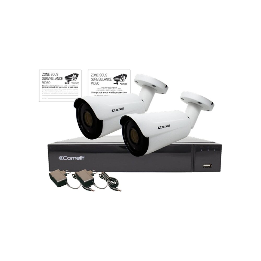 Kit de vidéosurveillance avec 2 caméras bullets AHD 4K Comelit