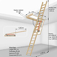 Matisere - Escalier escamotable bois - Ouverture du plafond de 70 x 130cm - LDK70130/305 - vignette