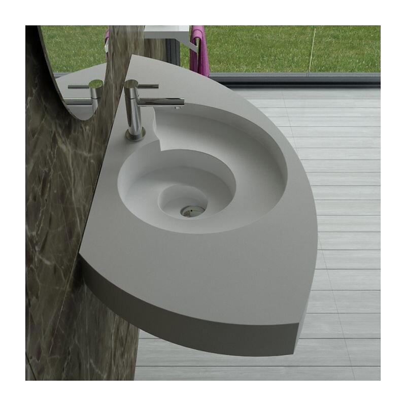 Distribain - Plan vasque solid surface spirale Réf : SDPW61 - large