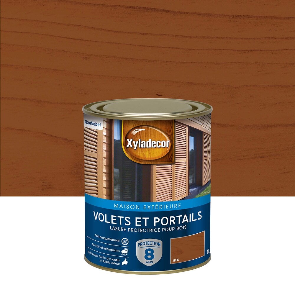 Lasure Bois Exterieur Xyladecor Volets Et Portails Satin Teck 1L