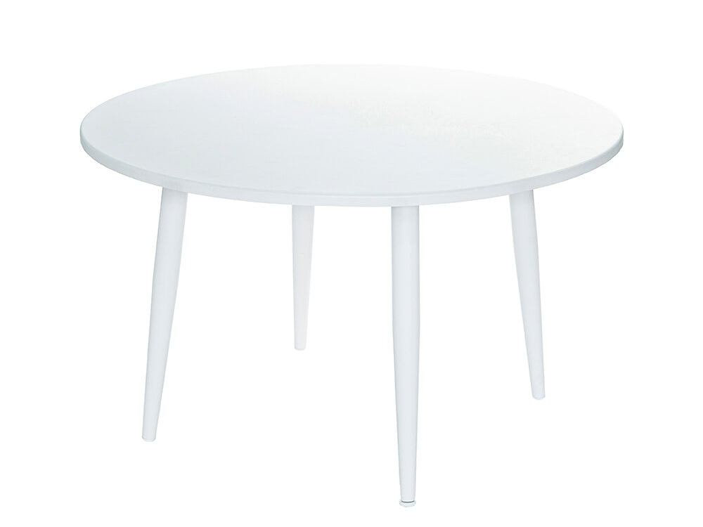 JARDILINE - Table de jardin en aluminium ronde coloris blanc Capri - 4 places - Jardiline - large