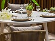 JARDILINE - Table de jardin en aluminium ronde coloris blanc Capri - 4 places - Jardiline - vignette