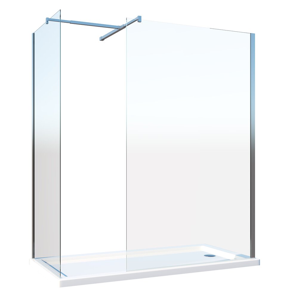 Paroi de douche à l'italienne verre transparent l.117,8/119,3 cm Unik bois