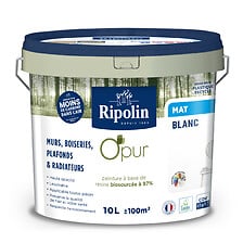 Peinture plafond blanc mat RIPOLIN Résultat sans trace 10l