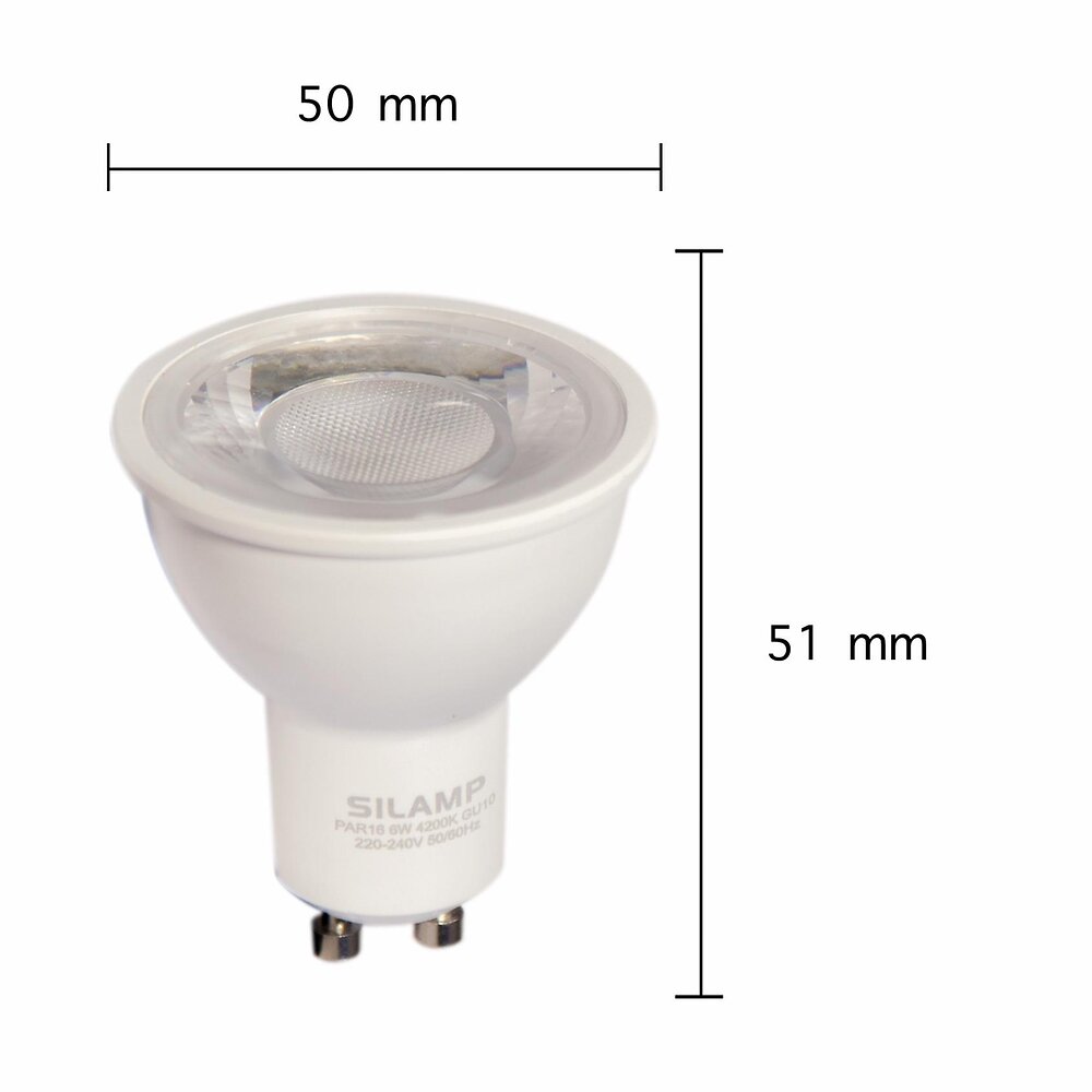 SILAMP - Ampoule LED GU10 Dimmable 8W 220V SMD2835 PAR16 60° (Pack de 100) - Blanc Neutre 4000K - 5500K - SILAMP - large