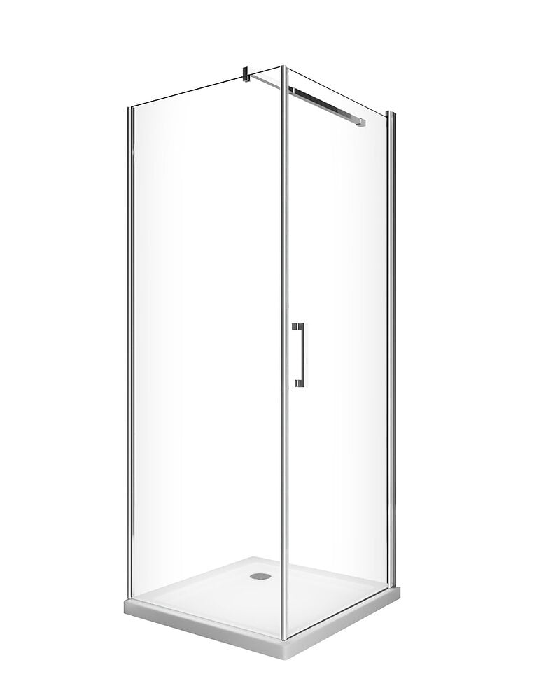 Il Laisse Le Receveur Sur Place 3 Lettres Douche De 8 Mm Avec Porte À Battant Et Paroi Fixe Laterale H.200 (receveur  Non Inclu)– 77-79 Porte X 118,5-120,5 Fixe | Bricorama