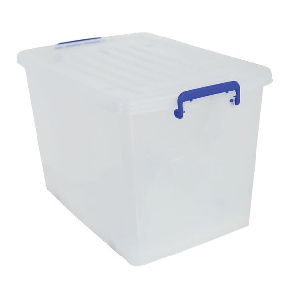Boîte de rangement avec poignées, PP Boîte de rangement avec couvercle，  petit rangement cuisine en plastique pour la maison， blanc.