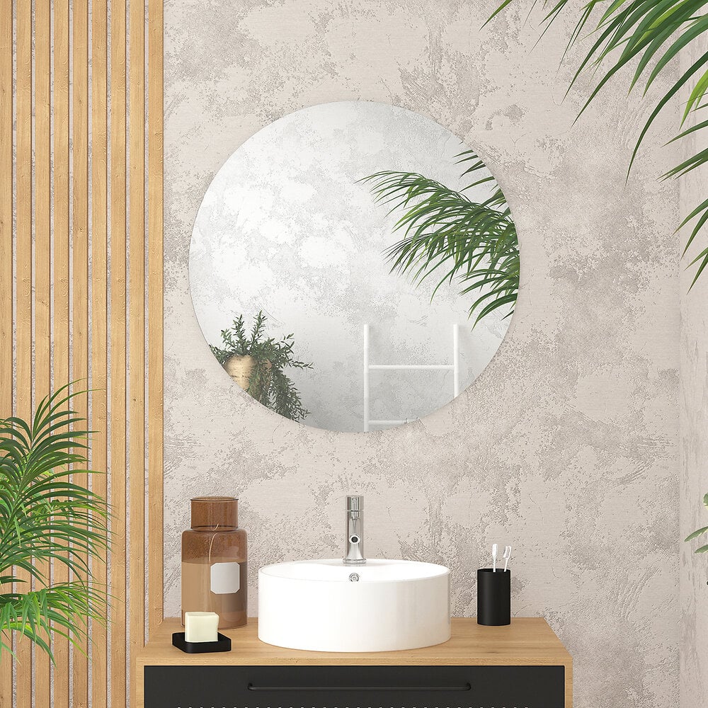 AURLANE - Miroir salle de bain ROND - Diamètre 70cm - GO - large