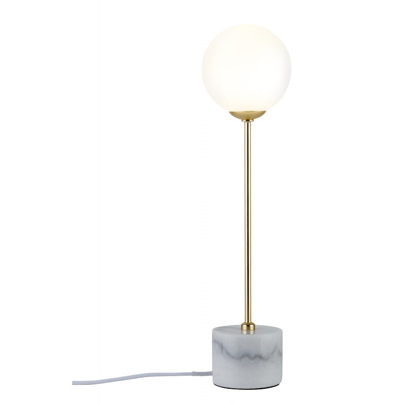 PAULMANN - Lampe à poser NEORDIC MOA - 10W - G9 - 230V - Blanc/doré - Marbre - Dimmable - Sans ampoule - Avec connecteur de câble - large