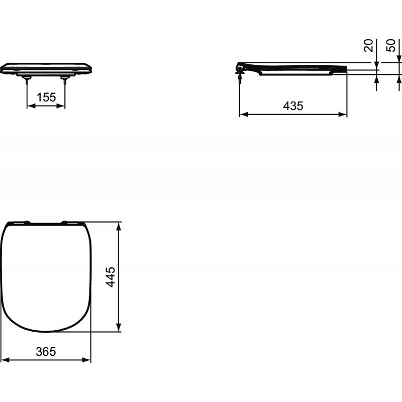 IDEAL STANDARD - Ideal Standard Tesi Abattant WC ultra fin, Blanc (T352801) - large