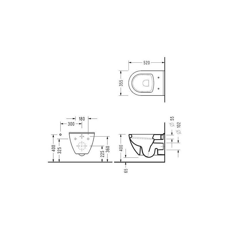 GROHE - Pack WC Rapid SL autoportant + WC Serel SM10 + Plaque blanche (ProjectSM10-4) - large