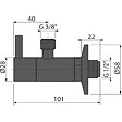 ALCA - Alca Robinet d’équerre avec filtre 1/2"×3/8", Noir-Mat (ARV001-BLACK) - vignette