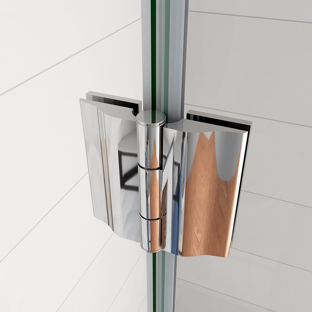 AICA SANITAIRE - AICA Paroi de douche pivotante 77cm en verre anticalcaire paroi de douche hauteur 190cm, porte-serviette - large