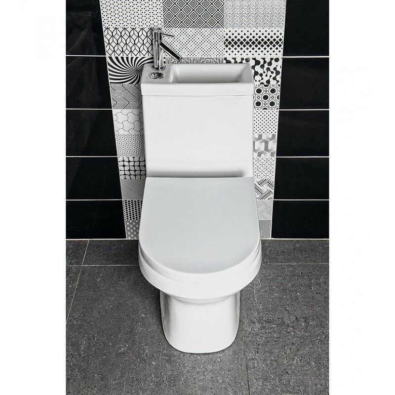 Sapho Hygie Wc à Poser Gain De Place Avec Lave Mains Intégré Abattant Soft Close Pb104 