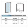 AICA SANITAIRE - AICA porte de douche 100x185cm pliante en verre sécurit clair,installation en niche - vignette