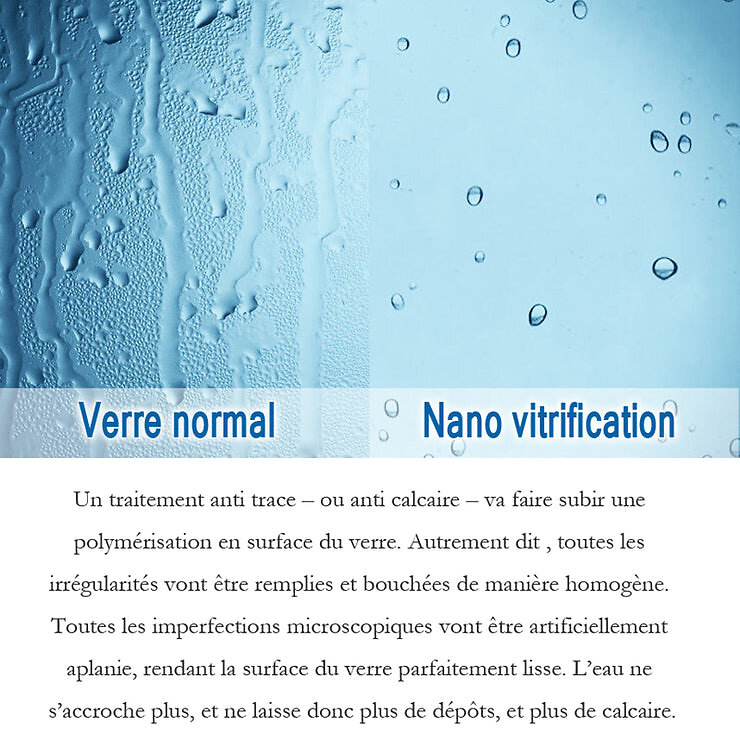 AICA SANITAIRE - AICA paroi de douche 40x200cm en 8mm verre anticalcaire paroi de douche à l'italienne - large